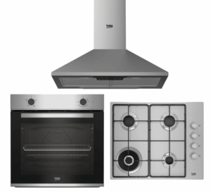 Combo Beko, Horno BBIC 12000, Anafe HIBG 64123 y Campana HCP 61310I